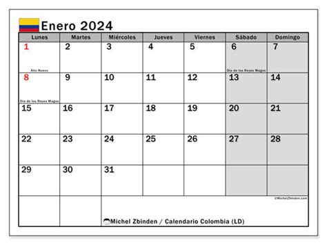 Calendario Enero 2024 Colombia Michel Zbinden Es