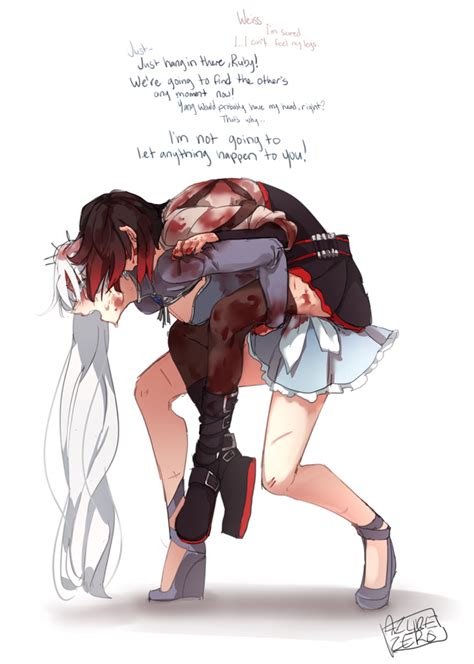 Steadfast Weiss Carrying An Injured Ruby Azure Zer On Tumblr RWBY Rwby Anime Rwby