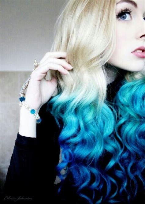 Blue Hair Blue Ombre Blonde And Blue Hair Hair Dye Colors Ombre Hair