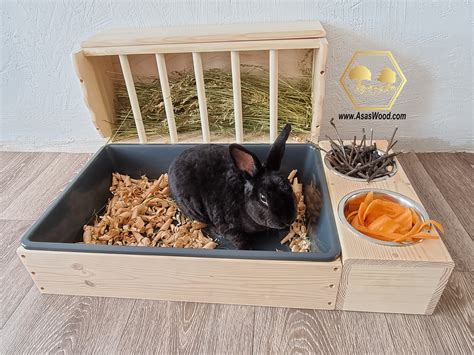 Rabbit Hay Feeder With Litter Box ️ Large In 2022 Rabbit Hay Rabbit