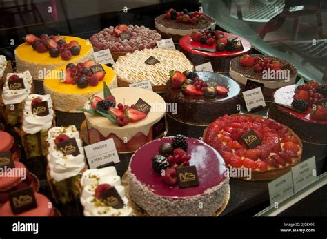Beautiful French Cakes Paris France Stock Photo Alamy