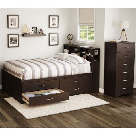 Our team is ready to help you reach your design goals at our furniture store near you in massachusetts. South Shore Back Bay 3 Piece Full Captains Bedroom Set in ...