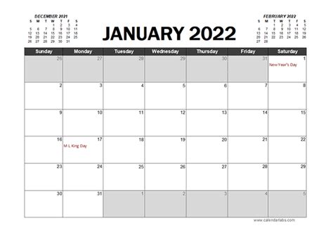 Free 2022 Excel Calendar Templates Calendarlabs