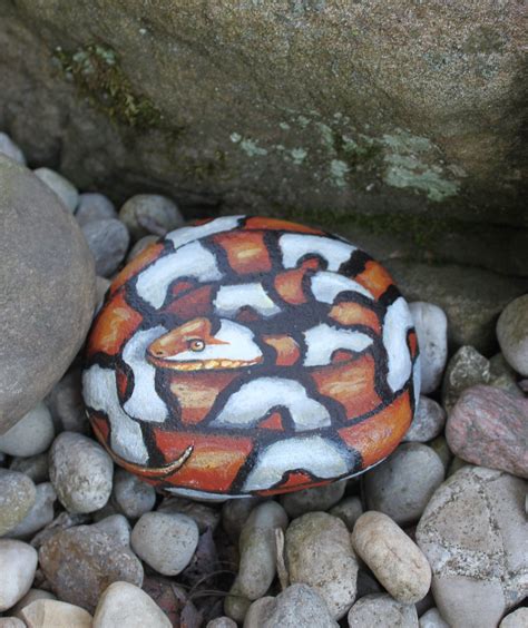 Painted Snake On Rock Painted Rocks By Treasuremix On Etsy Painted