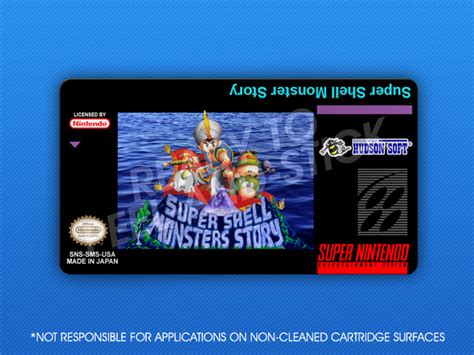 Snes Super Shell Monsters Story Label Retro Game Cases