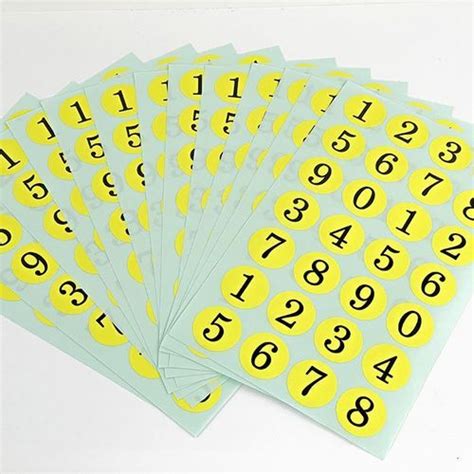 Mochithings Neon Yellow Number Sticker Set