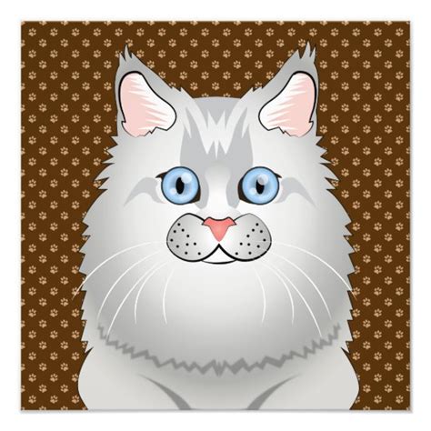 Persian Cat Doll Face Cartoon Photo Print