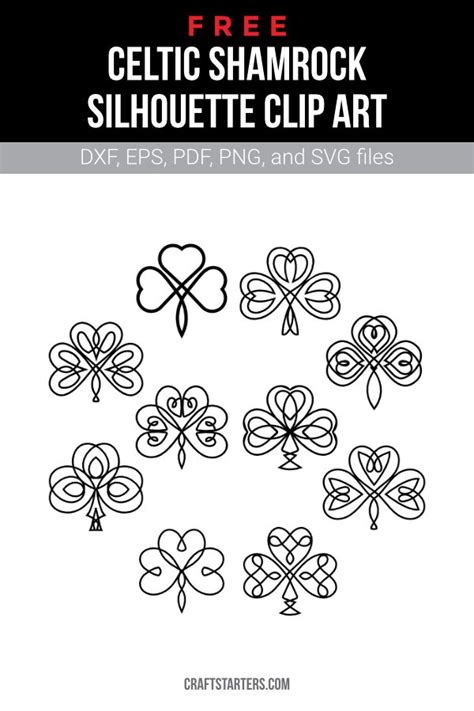 Free Celtic Shamrock Silhouette Clip Art Artofit