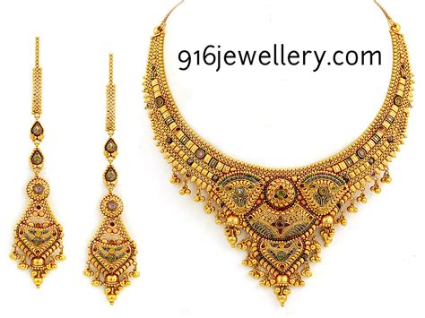 Gold Fancy Necklaces 916 Jewellery Haram Necklaces