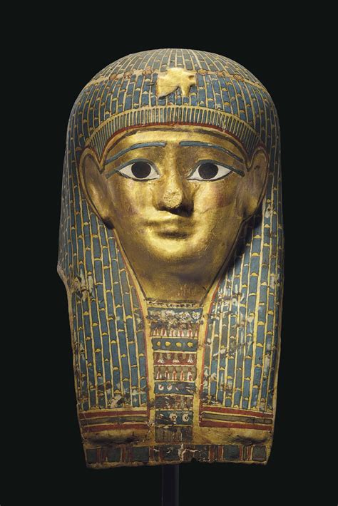 An Egyptian Gilt Cartonnage Mummy Mask Late Ptolemaic Period To Early Roman Period Circa 50 B C