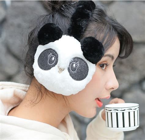 Winter Cute Panda Earmuff Ear Muff Warmer White 5pcs In Womens