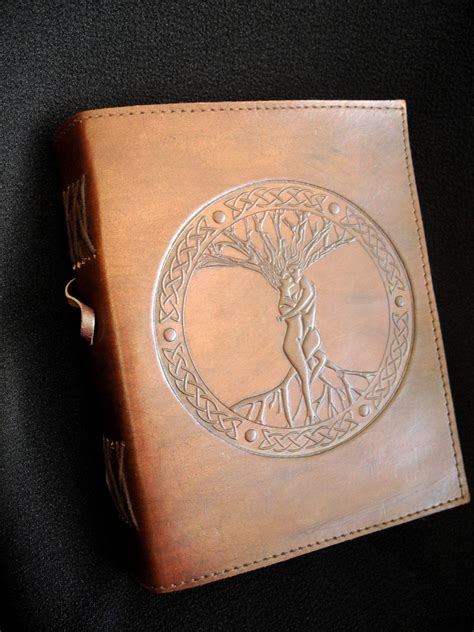 Tree Of Life Handmade Leather A5 Journal Diary Pagan Wicca Book Of
