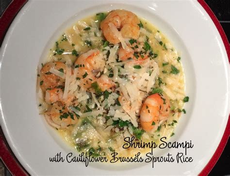 Southern thai rice salad with shrimp. Shrimp Scampi with Cauliflower Rice and Shaved Brussels ...