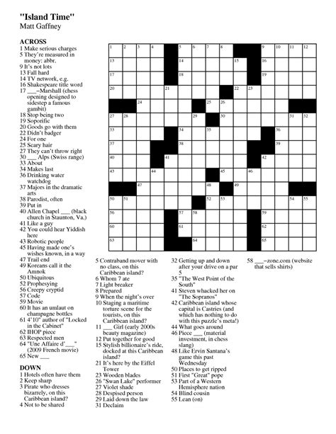 Daily Commuter Crossword Puzzle By Jacqueline Mathews Printable