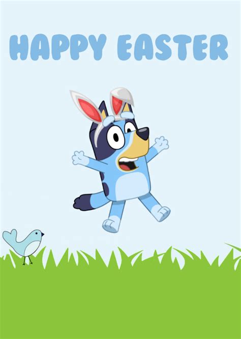 Bluey Easter Card Printable Card For Kids Etsy