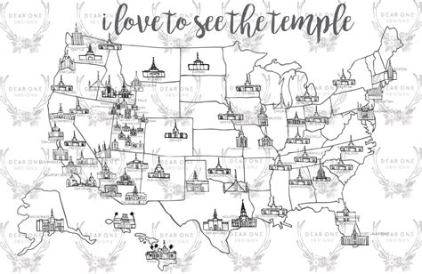 Lds Temple Map Etsy Lds Temples Lds Mormon Temples