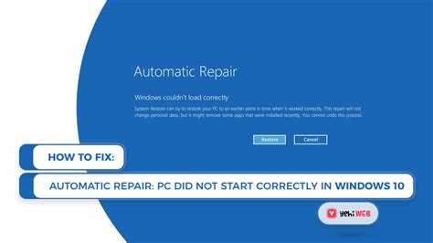 How To Fix Automatic Repair Your Pc Did Not Start Correctly In