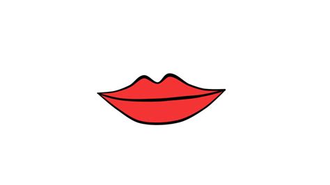 Red Lips Animated Mouth Speaks Stock Footage Video 100 Royalty Free
