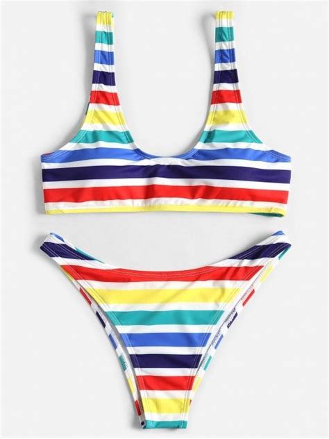 Rainbow Stripe Tank Bikini Set Explore The Latest In Womens Swimwear
