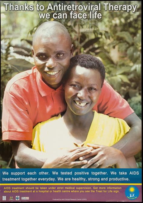 Thanks To Antiretroviral Therapy We Can Face Life Aids Education Posters