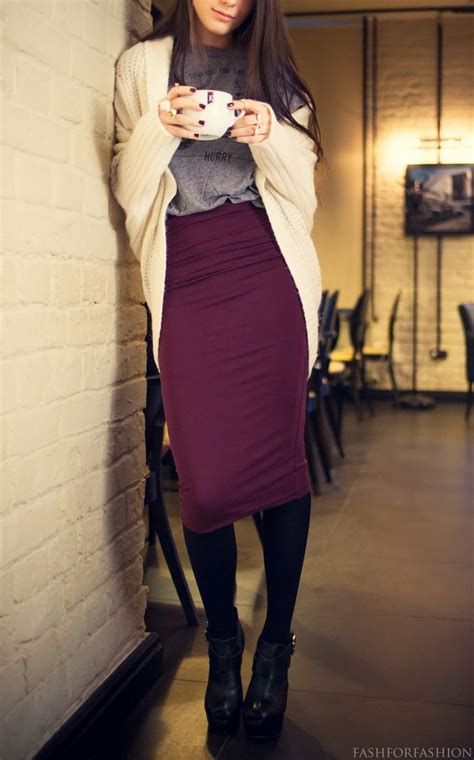Pencil Skirt Fashion Winter Skirt Outfit Style