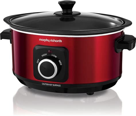 Morphy Richards Slow Cooker Sear And Stew 460014 3 5L Red Slowcooker