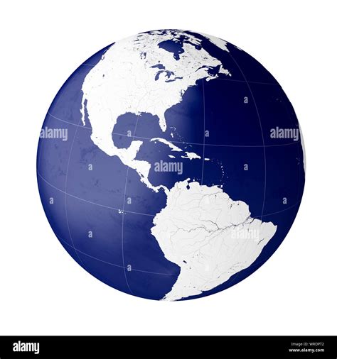 Globe Showing The Americas Continents Of North America And South