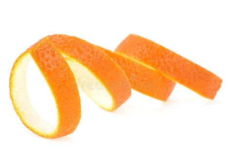 Spiral Orange Peel Isolated On White Background Vitamin C Beauty