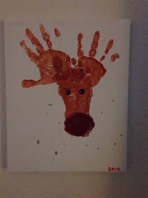 Footprint And Handprint Reindeer Reindeer Handprint Christmas