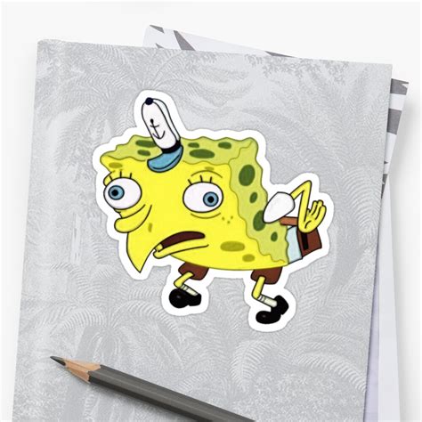 Mocking Spongebob Sticker Stickers By Hey Girl Hey Redbubble