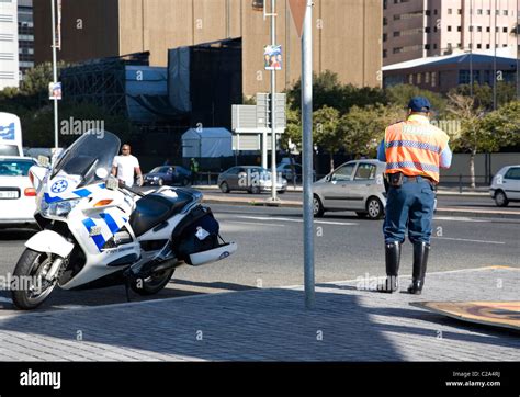 Traffic Officer In Uniform On Cape Town Street Stock Photo Alamy