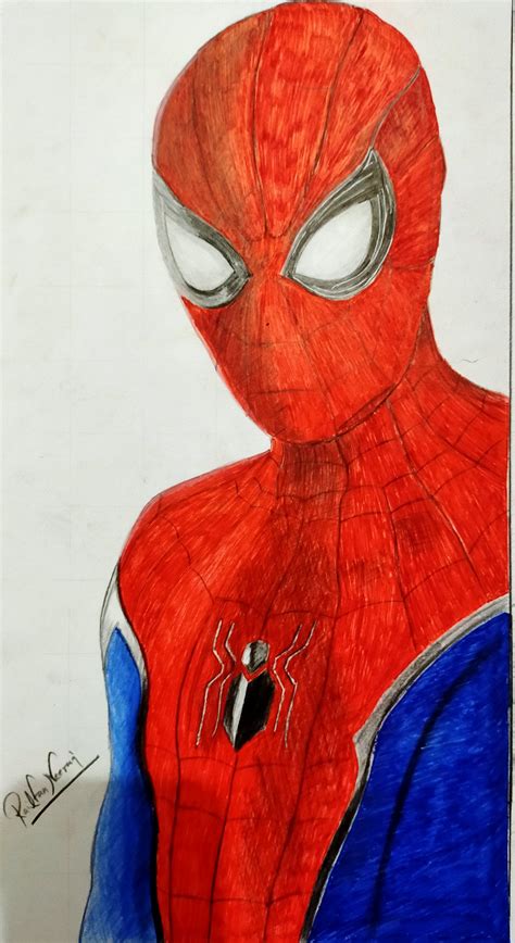 Spider Man Drawing Pencil Sketch Colorful Realistic Art Images