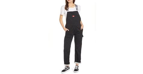 Dickies Pinstripe Stretch Twill Overalls In Black At Nordstrom Rack Lyst