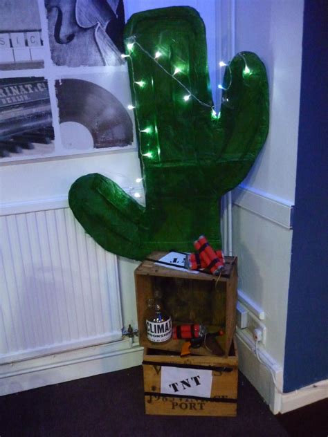 See more ideas about western theme party, wild west party, wild west. 6 foot cardboard Cactus decoration old crates decorated as ...