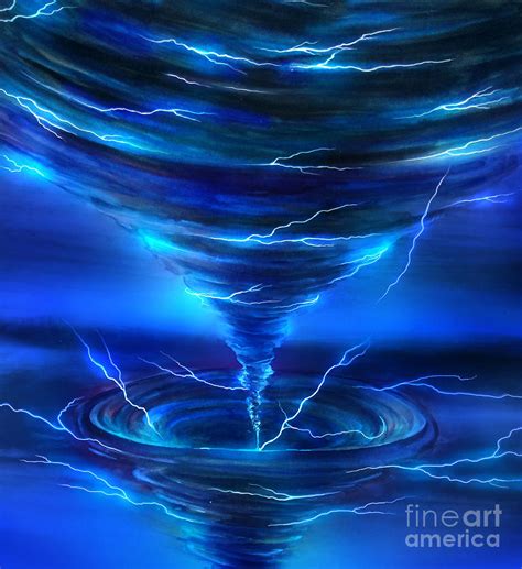 Double Tornado Blue Lightnings Painting By Sofia Metal Queen