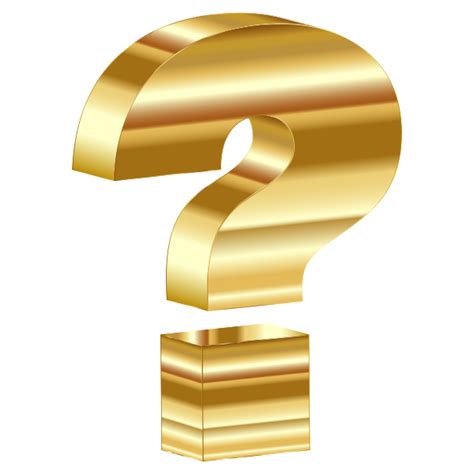 Gold 3d Question Mark Free Svg