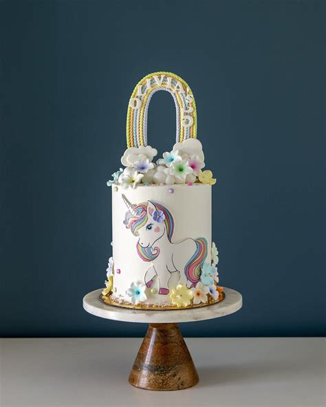 Pastel Unicorn And Rainbow Elegant Temptations Bakery