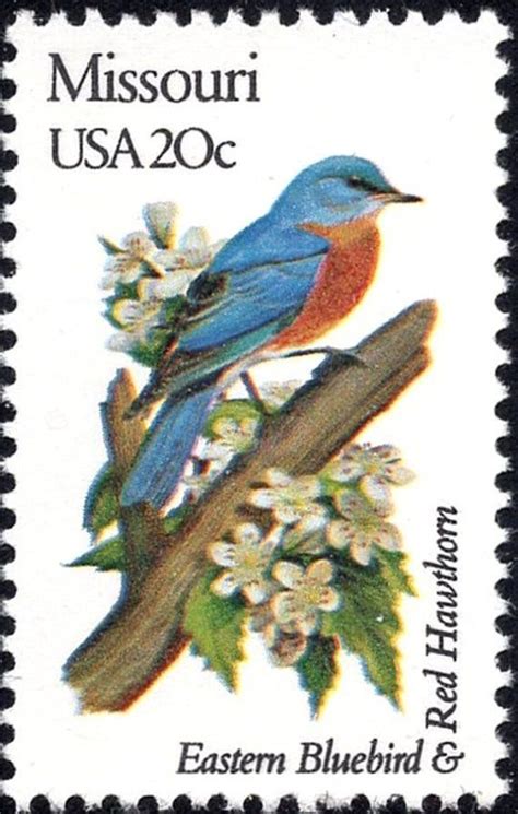 Five 20c Missouri State Bird And Flower Stamp Vintage Unused Etsy In