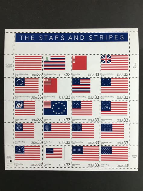 2000 Sheet Of Postage Stamps Various Stars And Stripes Sc 3403
