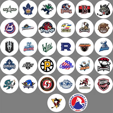 Ahl All 32 Team Logos Buttons Or Magnets New 125 Inch American Hockey