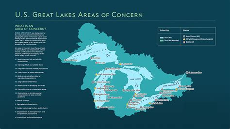 Aocs Status Map Great Lakes Areas Of Concern Us Epa