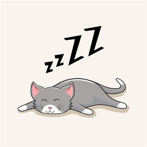 Premium Vector Lazy Cat Cartoon Kitty Sleep Cute