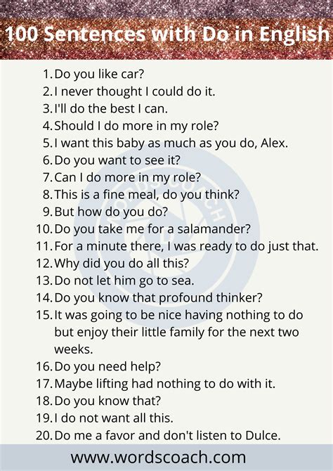 100 Sentences With Do In English Word Coach
