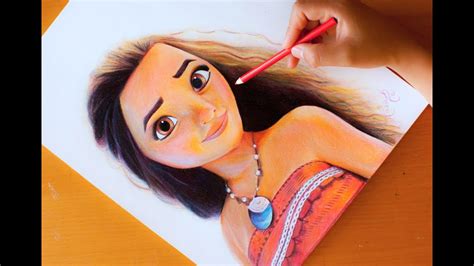 Caran d'ache easy step by step drawing on how to draw baby moana, you can pause the video at every step to follow the. Drawing: Princess MOANA | Budget Art - YouTube
