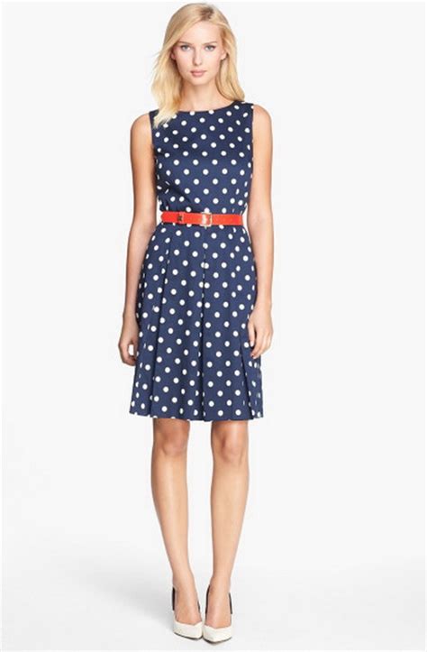 Blue And White Polka Dot Dress