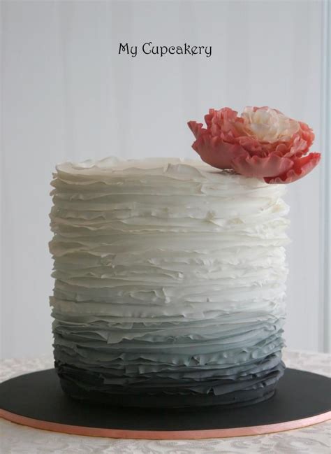 Ombre cake, cupcakes, sweetness and f. Ombre - white to grey | Ruffle cake, Wedding cake ombre ...