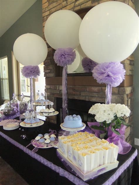 Lavender Bridal Shower 36in Balloons Pompoms And Frilly Ribbons