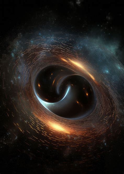 Two Black Holes Colliding Poster By Frank Hirschle Displate