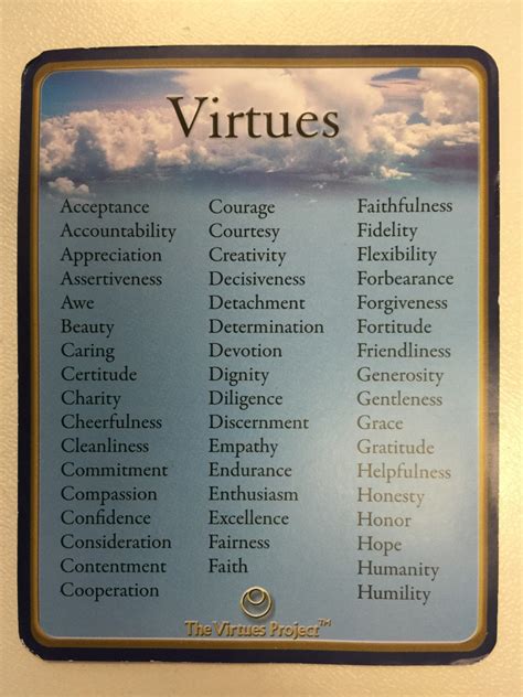 52 Core Values And Virtues — The Five Strategies Of The Virtues Project