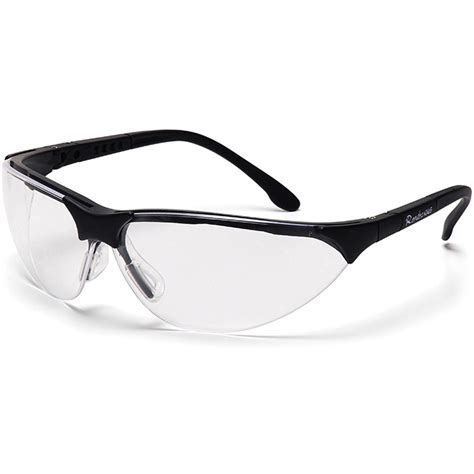 pyramex rendezvous safety glasses black frame clear anti fog lens